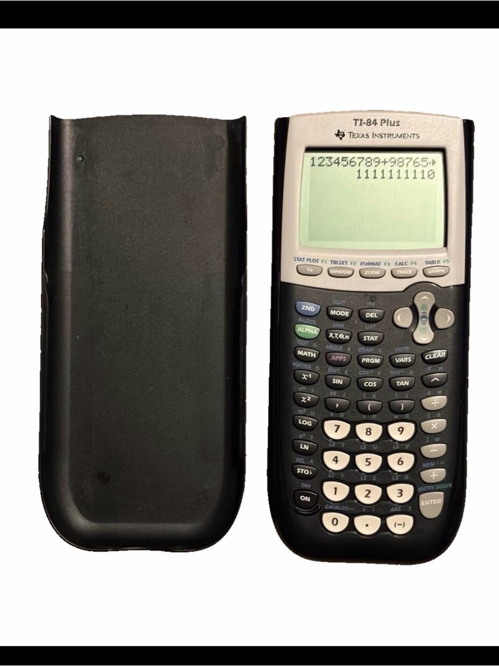 TI-84 Plus Graphing Calculator - Texas Instruments - Tested + Cover